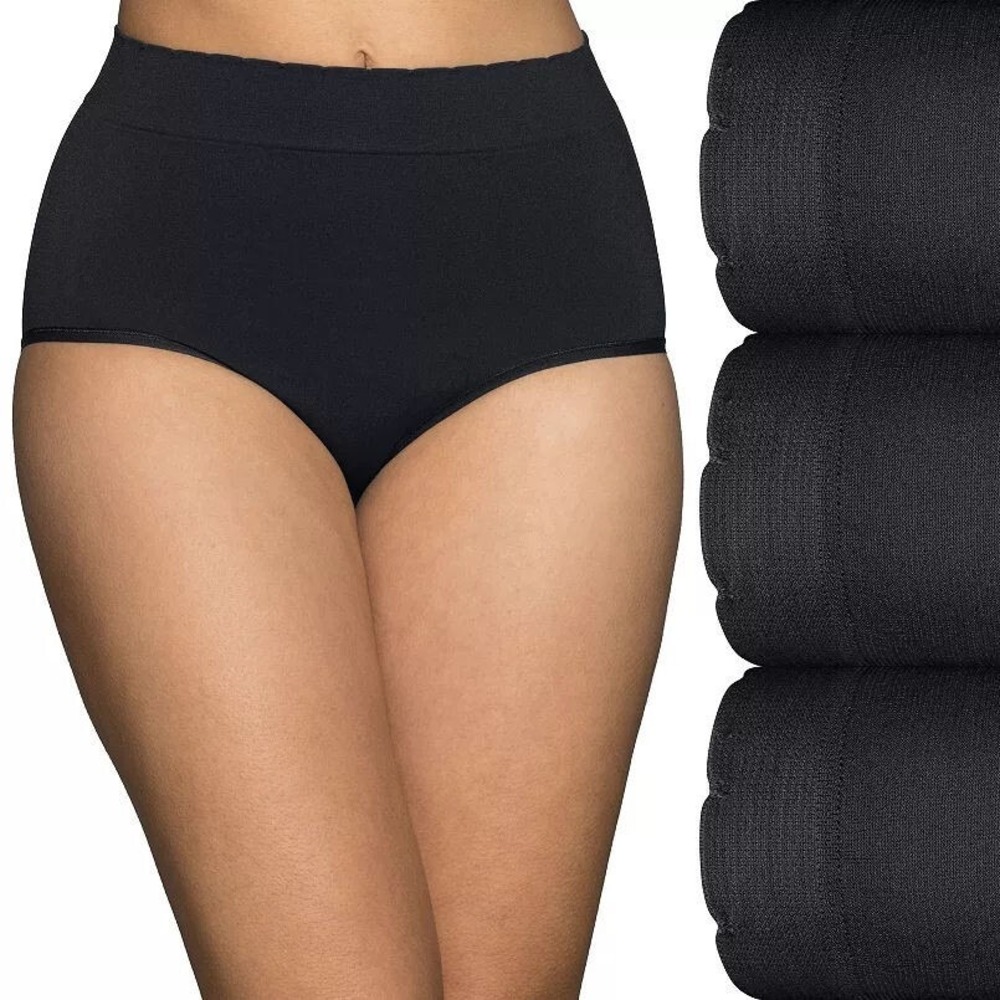 Vanity Fair Women's Lingerie 3-Pack No Pinch No Show Seamless Briefs 13418 - 6/M